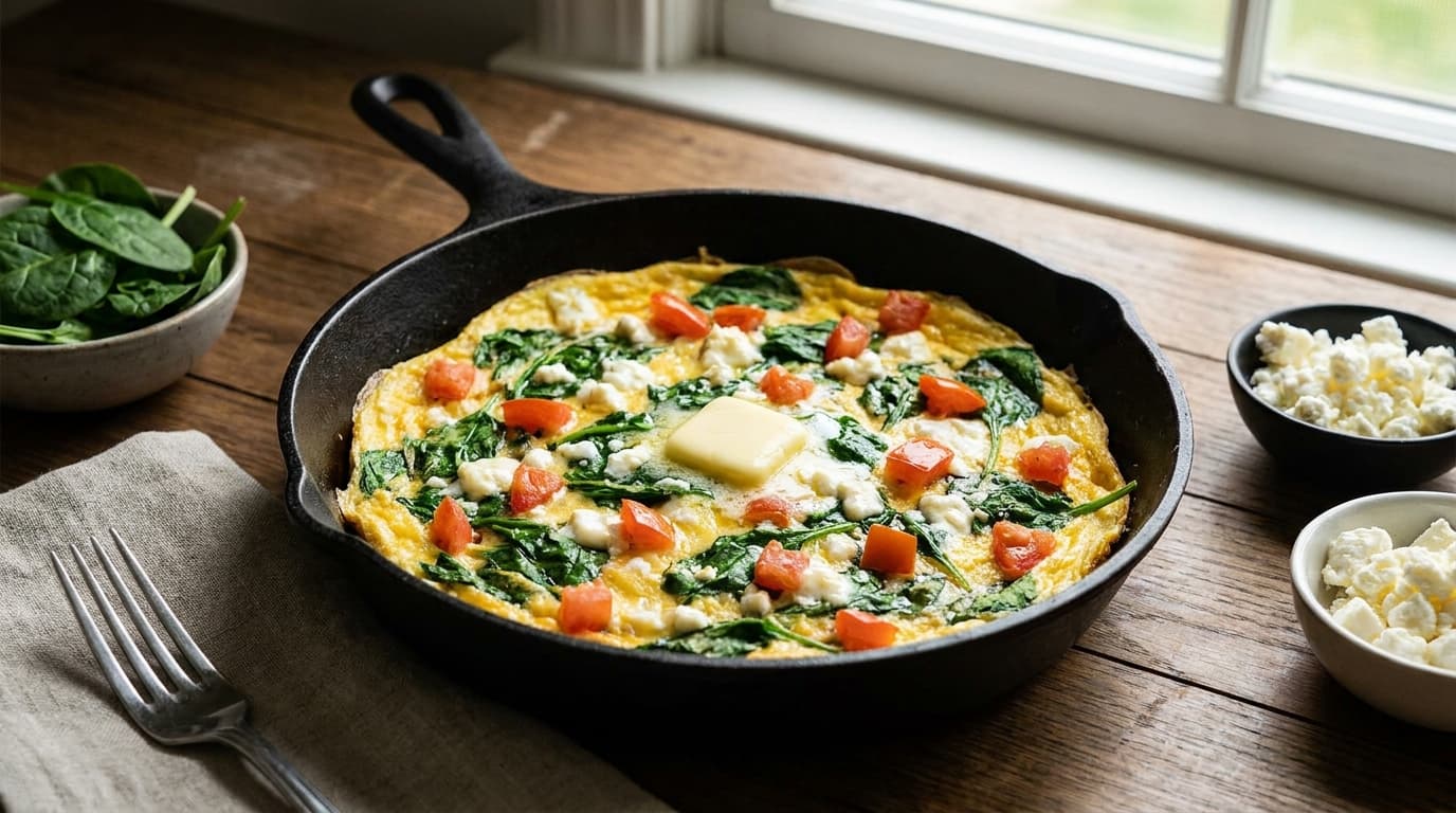 mediterranean-feta-spinach-omelette