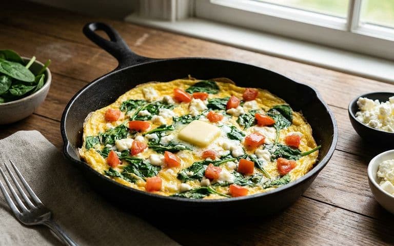 mediterranean-feta-spinach-omelette